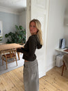 Isaline ribbet hoodie med zip - Brun