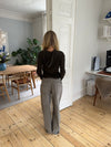 Isaline ribbet hoodie med zip - Brun