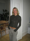 Isaline ribbet hoodie med zip - Brun