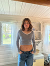 Ruth stribet bluse - sort/hvid