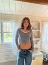 Ruth stribet bluse - sort/hvid