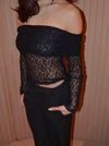 Jennie blonde off shoulder bluse - Sort