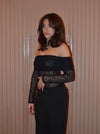 Jennie blonde off shoulder bluse - Sort