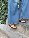 Safine mules med krokodilleprint - Sort
