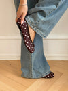 Tovea split toe ballerina med polkaprikker - Brun/Hvid