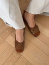Gina ballerina med ruskindssnude - Brun