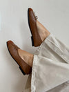 Gina ballerina med ruskindssnude - Brun