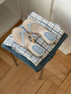 Lavina sandal med kilehæl - Lyseblå/Beige