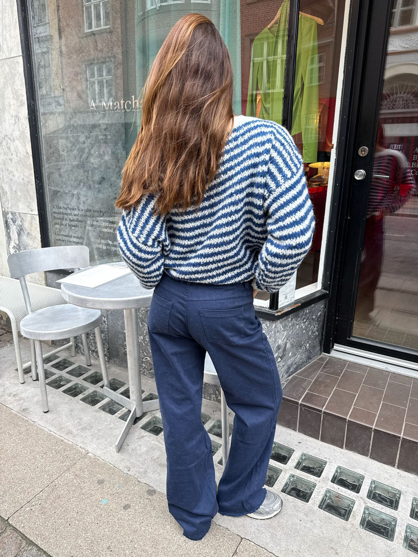 Gabardin jacquard jeans - Navy