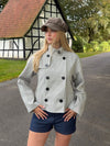 Salma jakke med striber - Grå/off White