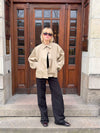 Lenaya jakke med denimryg - Beige