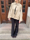Lenaya jakke med denimryg - Beige