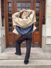 Lenaya jakke med denimryg - Beige
