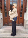 Lenaya jakke med denimryg - Beige