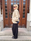 Lenaya jakke med denimryg - Beige