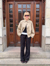 Lenaya jakke med denimryg - Beige
