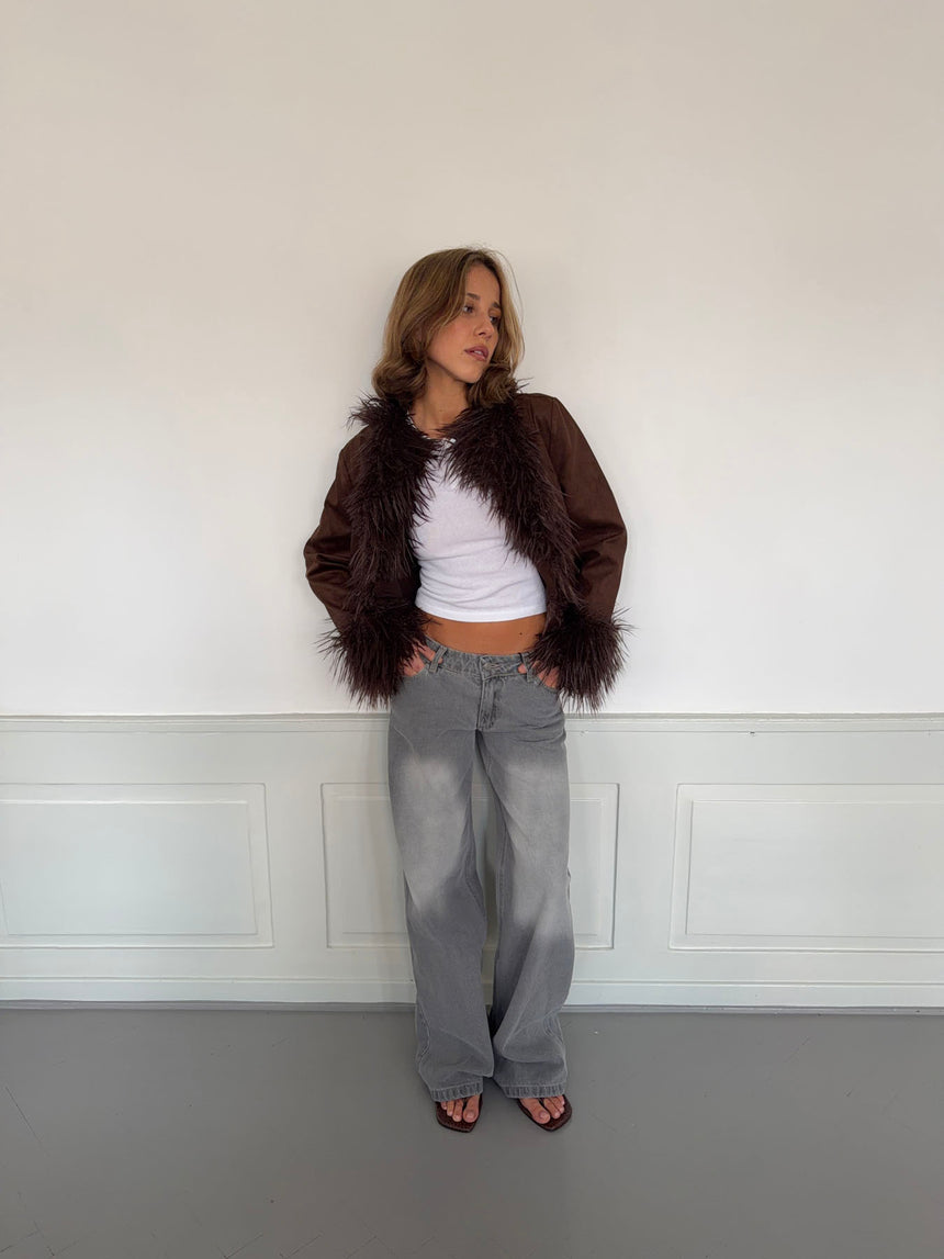 Belindina pelsjakke - Brun