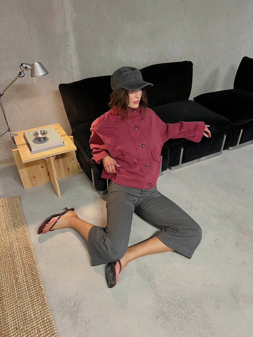 Seraphine jakke - Vinrød