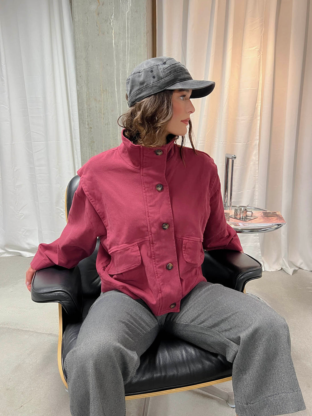 Seraphine jakke - Vinrød