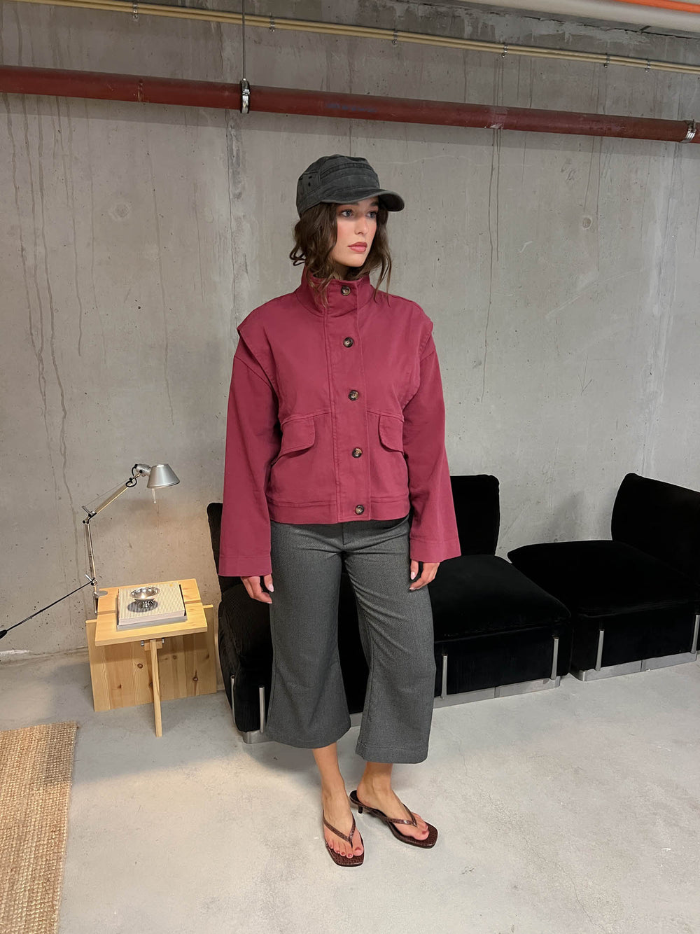 Seraphine jakke - Vinrød