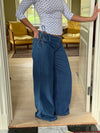 Candice jeans med snørrer - Blå