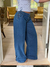 Candice jeans med snørrer - Blå