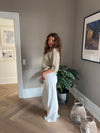 Alaia lavtaljede jeans med lyn detalje - Hvid denim