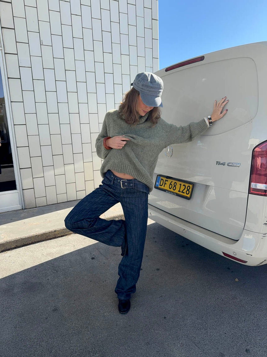 Boletta jeans med bælte - Mørkeblå denim