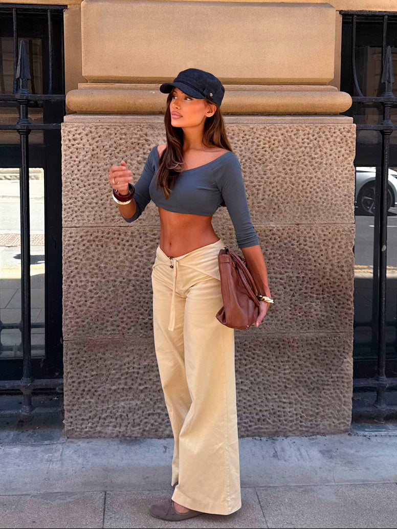 Fillina jeans med bælte - Gul