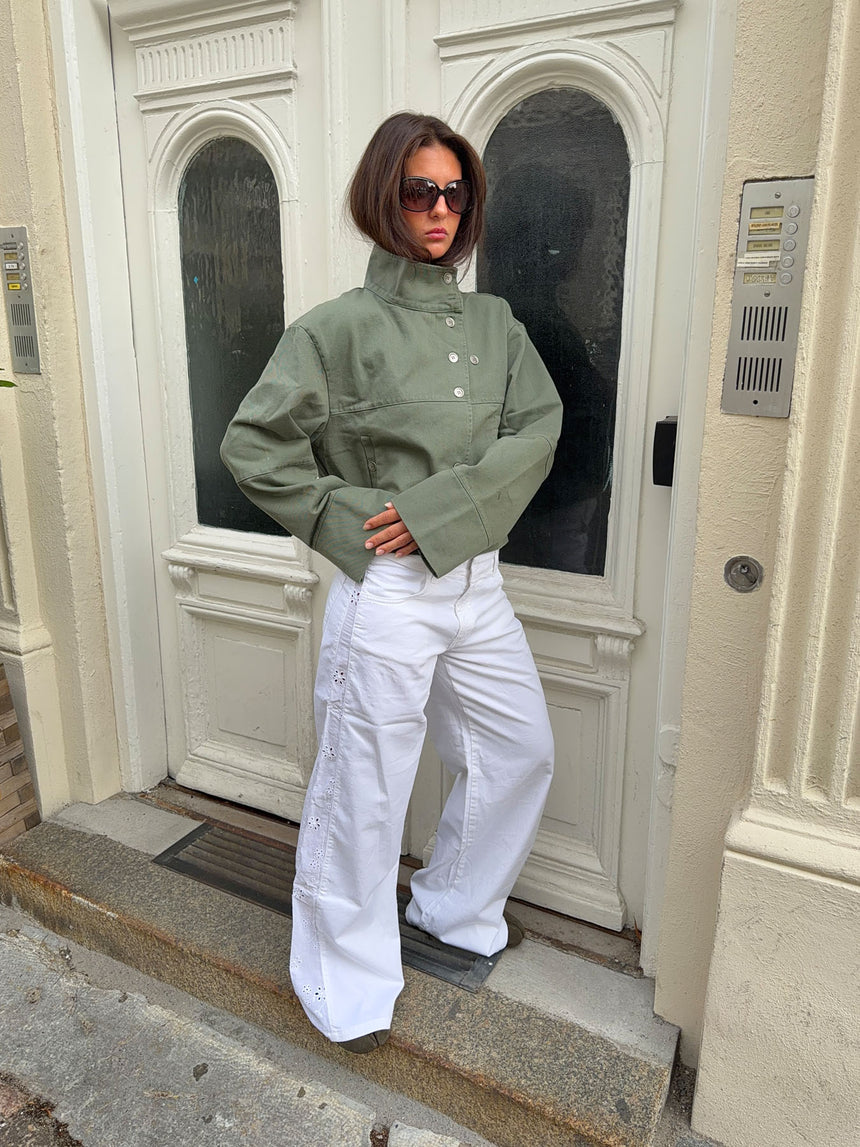 Lineana jeans med blonder - Hvid