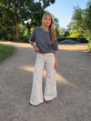 Hedda jeans med brede ben - Beige