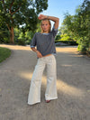 Hedda jeans med brede ben - Beige