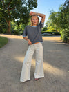 Hedda jeans med brede ben - Beige