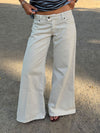 Hedda jeans med brede ben - Beige