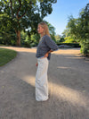 Hedda jeans med brede ben - Beige