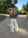 Hedda jeans med brede ben - Beige