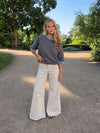 Hedda jeans med brede ben - Beige