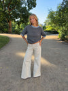 Hedda jeans med brede ben - Beige