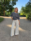 Hedda jeans med brede ben - Beige