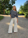 Hedda jeans med brede ben - Beige