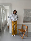 Olive jeans med detaljer - Gul