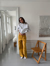 Olive jeans med detaljer - Gul