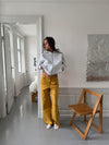Olive jeans med detaljer - Gul