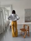 Olive jeans med detaljer - Gul