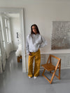 Olive jeans med detaljer - Gul