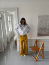 Olive jeans med detaljer - Gul