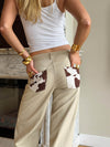 Scandivv jeans med koprint - Beige