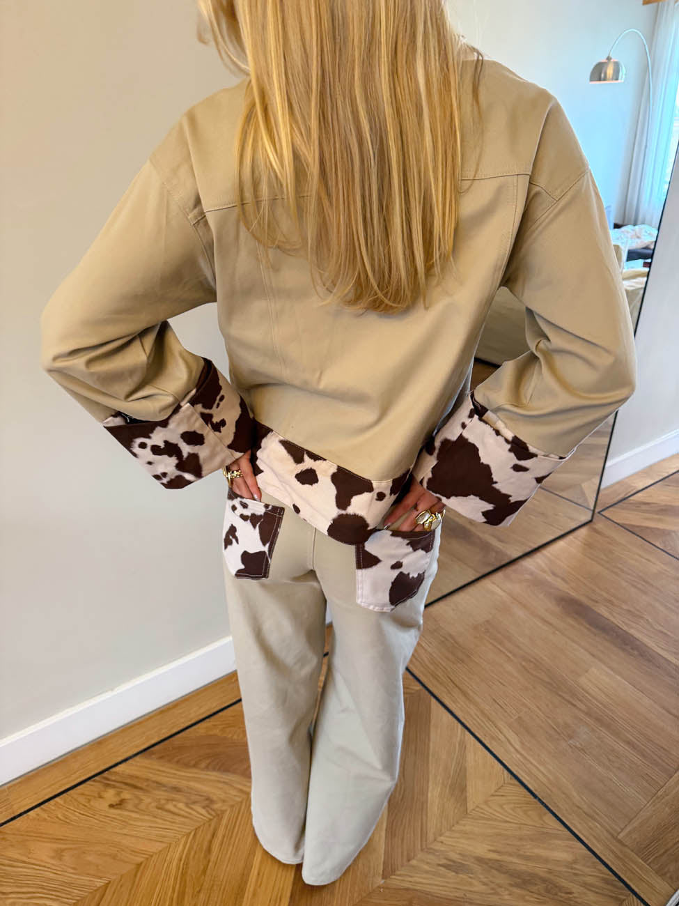 Scandivv jeans med koprint - Beige