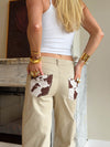 Scandivv jeans med koprint - Beige