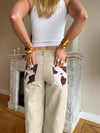 Scandivv jeans med koprint - Beige